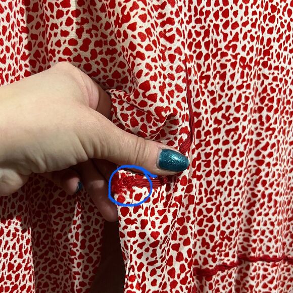 Sundays Child Vintage 70's Red & White Spotted Long Sleeve A-Line Mini Dress - Picture 15 of 16